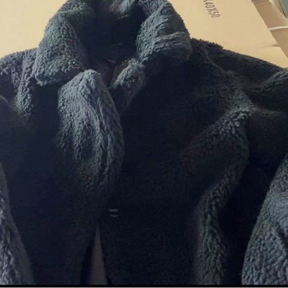 Black Sherpa Plush Teddy Long Over Knees NWT Thick Warm Lined Faux Fur Coat - Picture 10 of 12